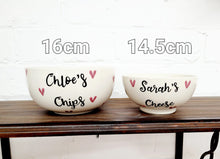 Load image into Gallery viewer, Personalised Cereal Bowl Small - Hearts
