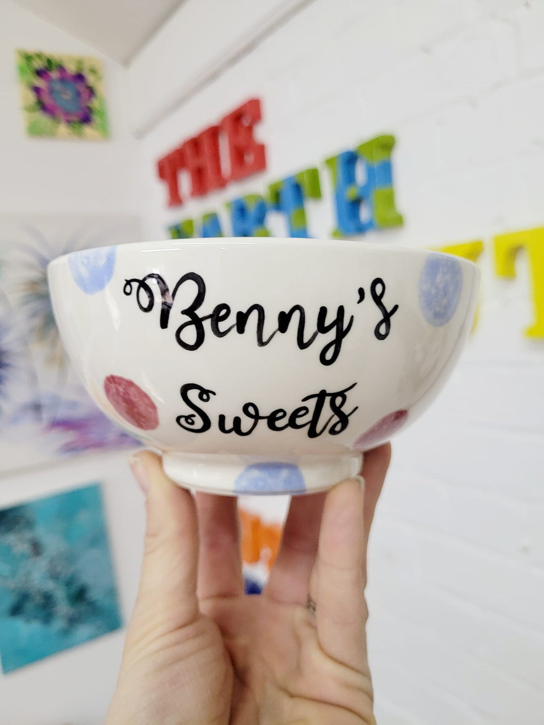 Personalised Cereal Bowl Small - Spotty