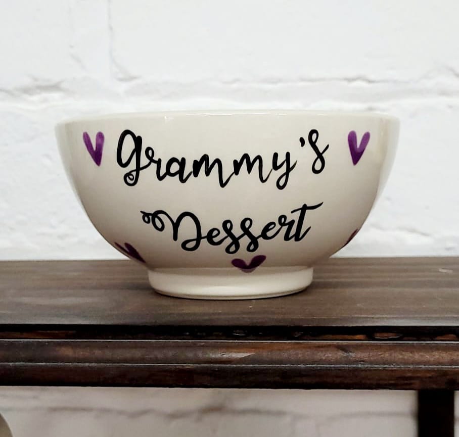 Personalised Cereal Bowl Small - Hearts