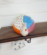 Load image into Gallery viewer, Personalised Unique rainbow patchwork ceramic teapot