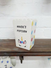 Load image into Gallery viewer, Personalised Ceramic Popcorn Holder Unicorn