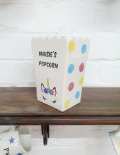 Load image into Gallery viewer, Personalised Ceramic Popcorn Holder Unicorn