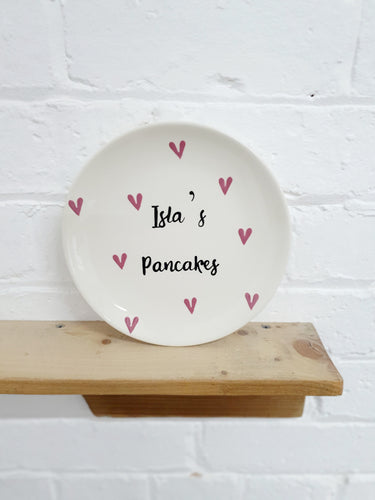 Personalised Pancake Plate - Hearts