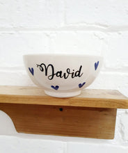 Load image into Gallery viewer, Personalised bowl, a unique personalised ceramic bowl making a unique gift.