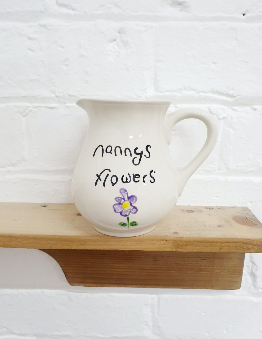 Personalised childrens handwriting jug or vase.