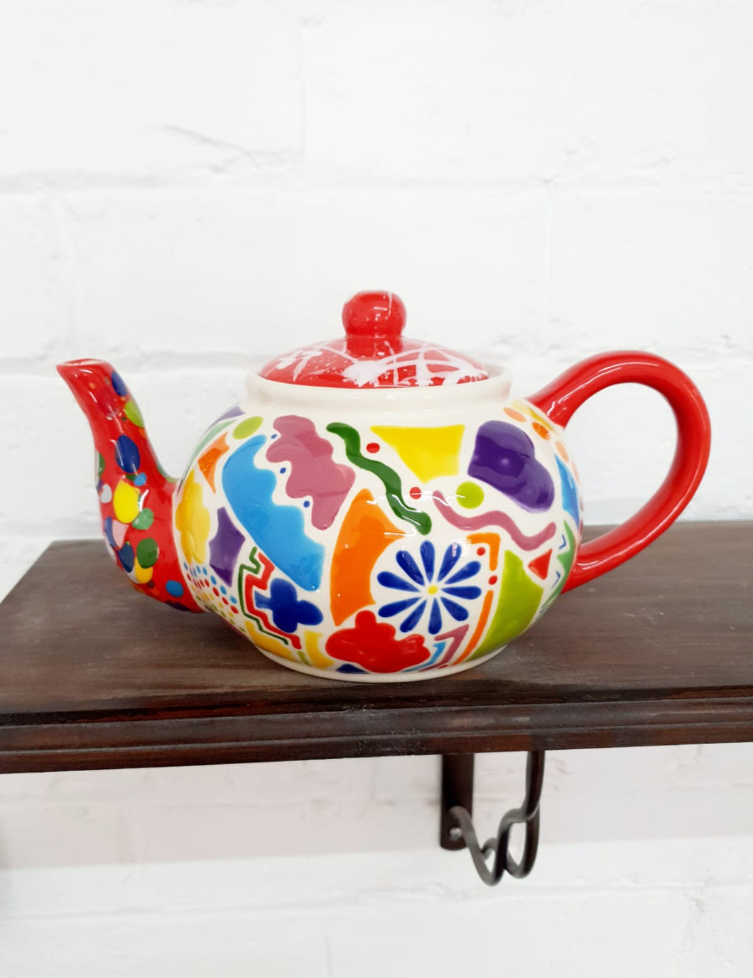 Ceramic Multi Coloured Abstract Teapot