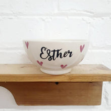 Load image into Gallery viewer, Personalised bowl, a unique personalised ceramic bowl making a unique gift.