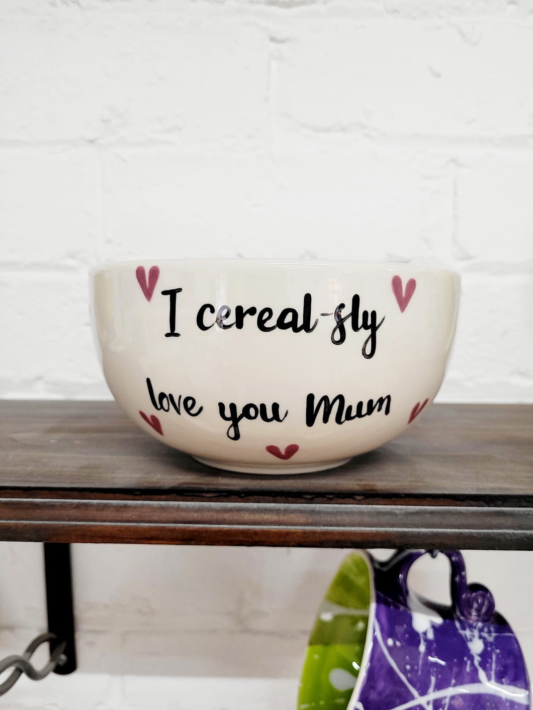 Personalised I Cereal-sly Love You Bowl Large - Hearts