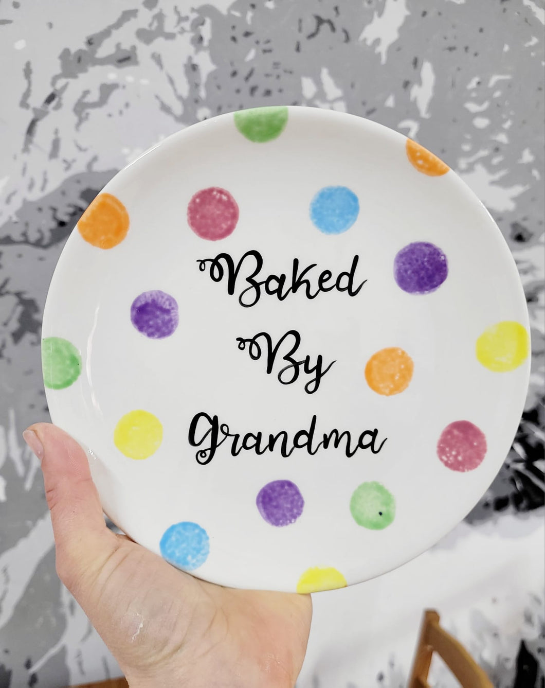 Personalised Baked By Plate - Spotty