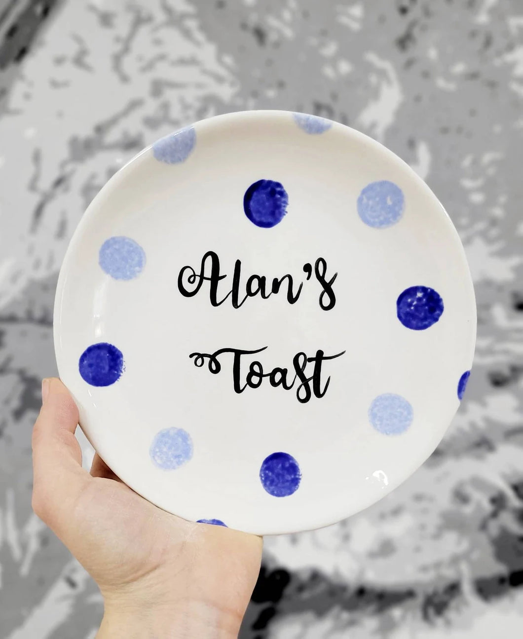 Personalised Toast Plate - Dotty