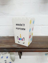 Load image into Gallery viewer, Personalised Ceramic Popcorn Holder Unicorn
