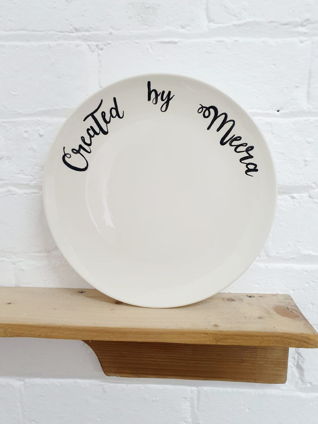 Personalised ceramic 'Created By' Name plate  perfect unique foodie gift.