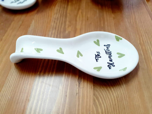 Personalised Ceramic Spoon Rest with family name